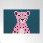 The Stare: Night Race Pink Cheetah Edition Welcome Mat Gallery Image 1