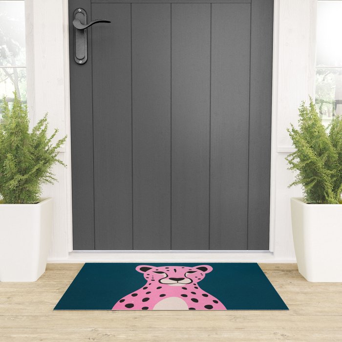 The Stare: Night Race Pink Cheetah Edition Welcome Mat Gallery Image 3