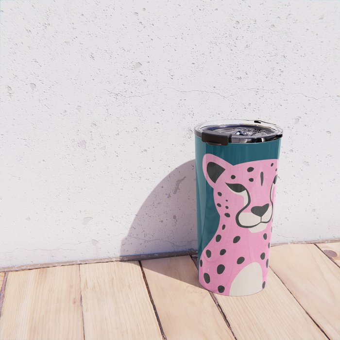 The Stare: Night Race Pink Cheetah Edition Travel Mug Gallery Image 4