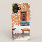 A Relaxed Afternoon | Tropical Summer Architecture | Buildings India Travel Bohemian Décor Painting iPhone Case Gallery Image 1