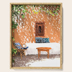 A Relaxed Afternoon | Tropical Summer Architecture | Buildings India Travel Bohemian Décor Painting Serving Tray Gallery Image 1