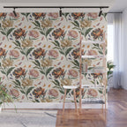 Hand Painted Peony Florals Wall Mural Gallery Image 1