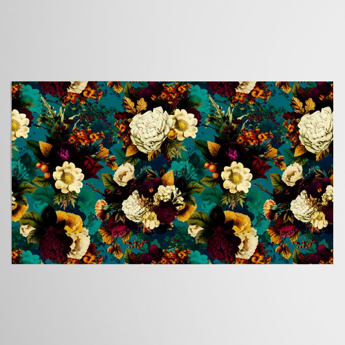 Before Midnight Blue Hour Vintage Fall Flowers Garden Tablecloth Gallery Image 2