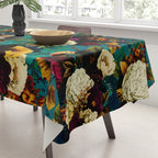 Before Midnight Blue Hour Vintage Fall Flowers Garden Tablecloth Gallery Image 3