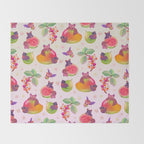  Fruit and bat - pastel Throw Blanket Gallery Image 2
