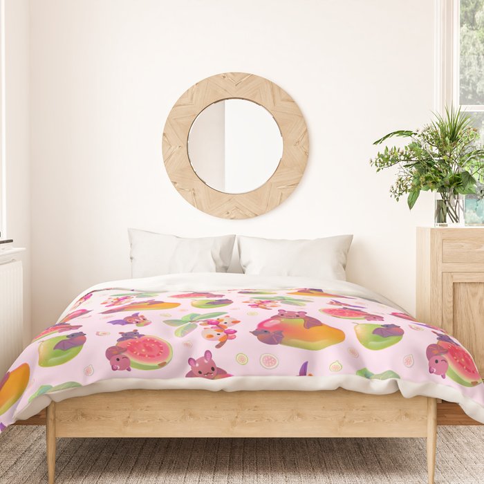  Fruit and bat - pastel Duvet Cover Gallery Image 3