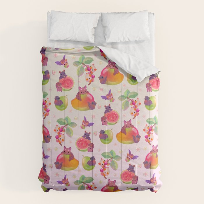  Fruit and bat - pastel Comforter Gallery Image 6