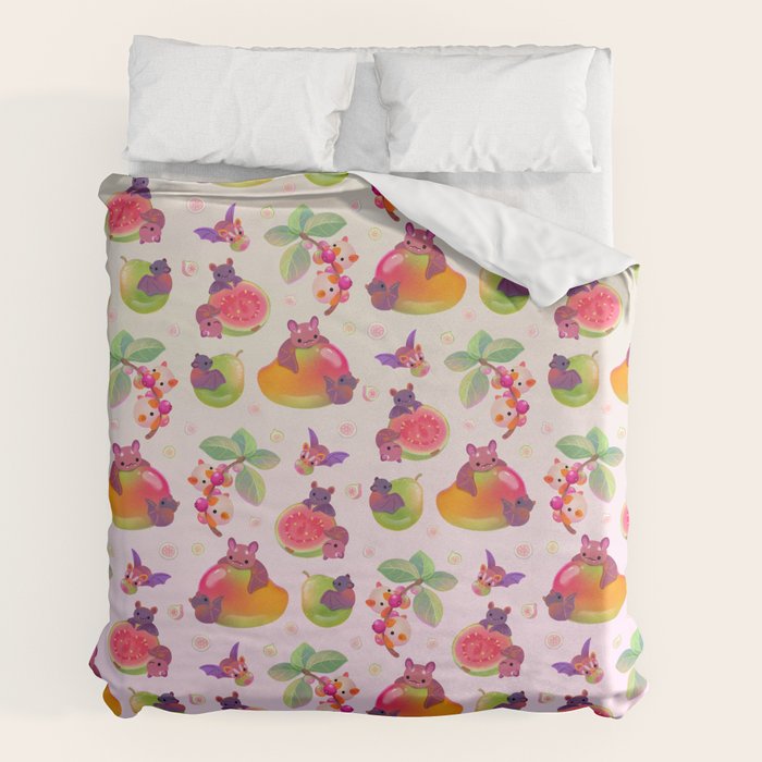  Fruit and bat - pastel Duvet Cover Gallery Image 2