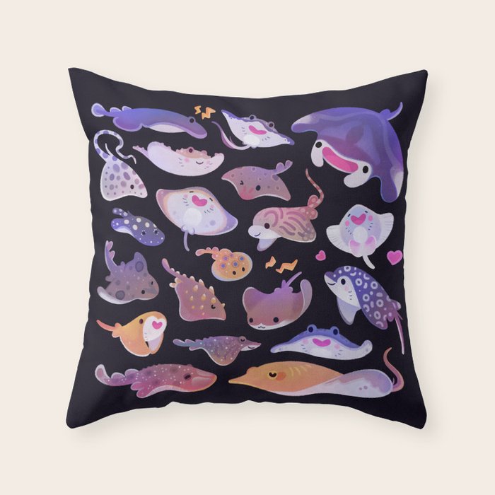 Ray day 1 Throw Pillow Gallery Image 1