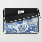 blue indigo dandelion pattern watercolor Laptop Sleeve Gallery Image 2