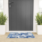 blue indigo dandelion pattern watercolor Welcome Mat Gallery Image 3