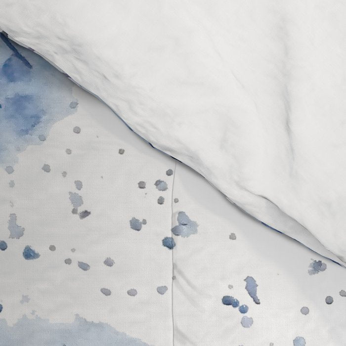blue indigo dandelion pattern watercolor Comforter Gallery Image 4