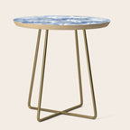 blue indigo dandelion pattern watercolor Side Table Gallery Image 1