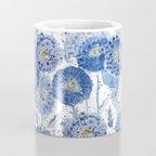blue indigo dandelion pattern watercolor Coffee Mug Gallery Image 4