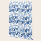 blue indigo dandelion pattern watercolor Wallpaper Gallery Image 2