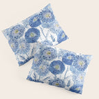 blue indigo dandelion pattern watercolor Pillow Sham Gallery Image 3