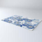 blue indigo dandelion pattern watercolor Rug Gallery Image 3