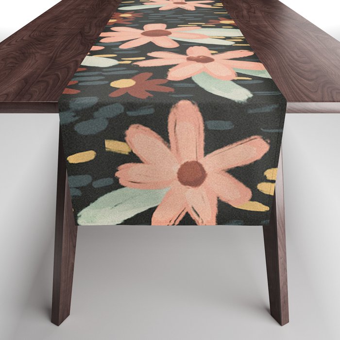 Kate Floral Dark Pattern Table Runner Gallery Image 1