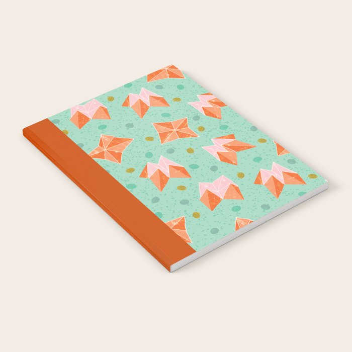 Origami Fortune Teller in Seafoam Green & Orange Notebook Gallery Image 1