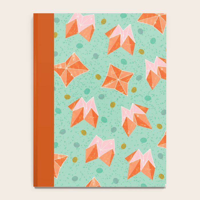 Origami Fortune Teller in Seafoam Green & Orange Notebook Gallery Image 4