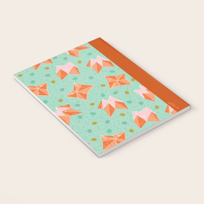 Origami Fortune Teller in Seafoam Green & Orange Notebook Gallery Image 3