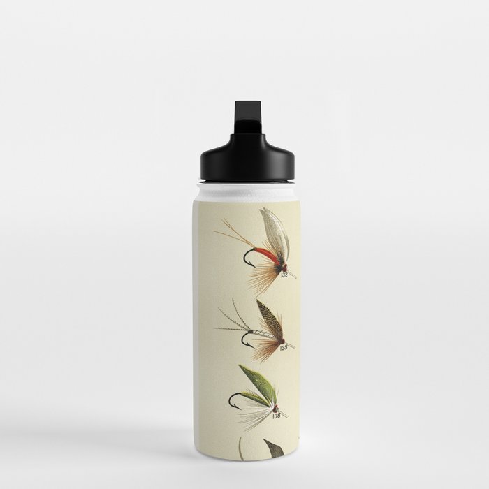Vintage Fly Fishing Print - Trout Flies Water Bottle Gallery Image 3