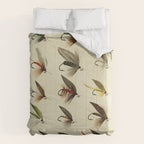 Vintage Fly Fishing Print - Trout Flies Comforter Gallery Image 6