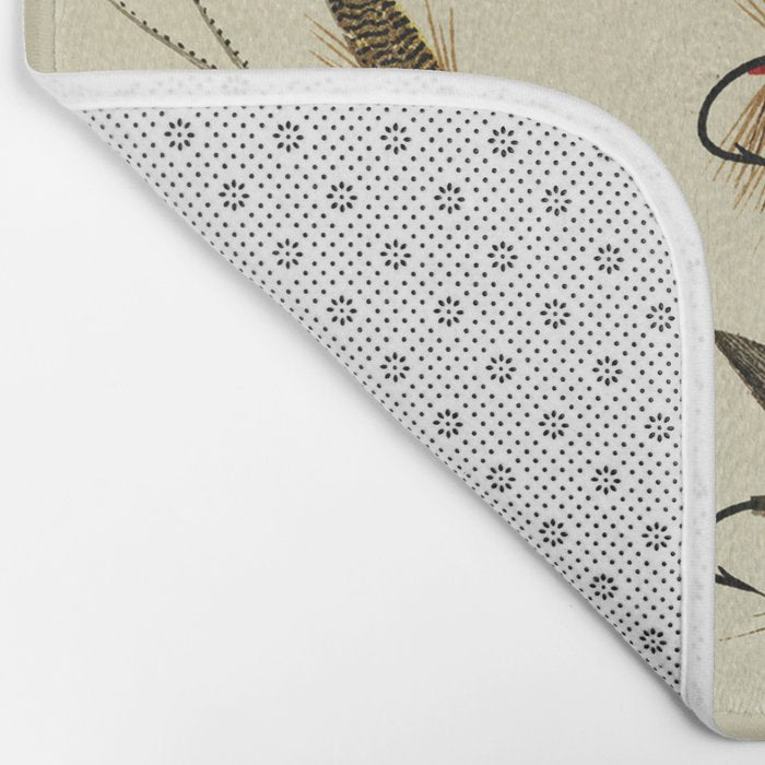 Vintage Fly Fishing Print - Trout Flies Bath Mat Gallery Image 2