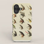 Vintage Fly Fishing Print - Trout Flies iPhone Case Gallery Image 1
