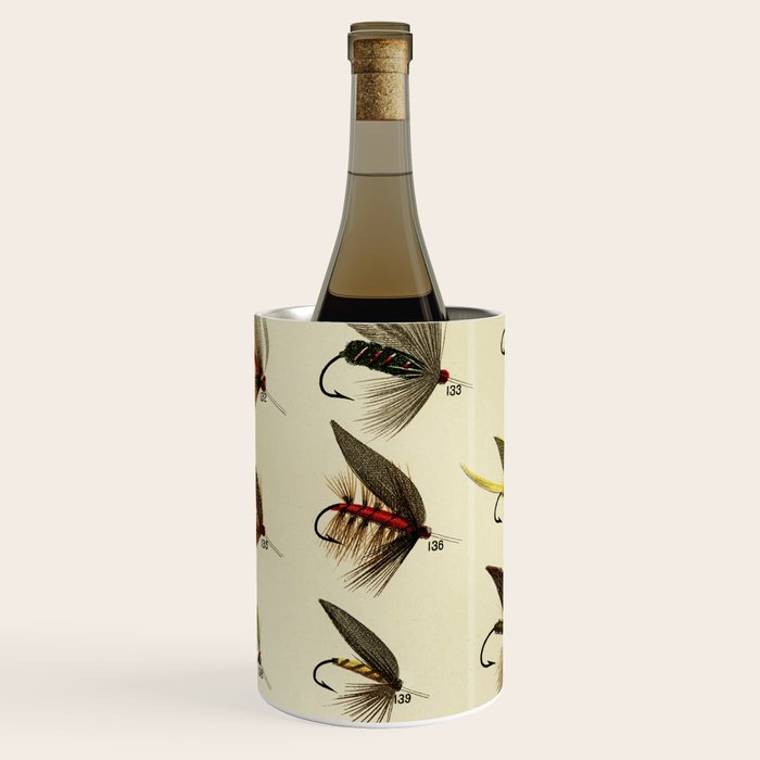 Vintage Fly Fishing Print - Trout Flies Wine Chiller Gallery Image 1