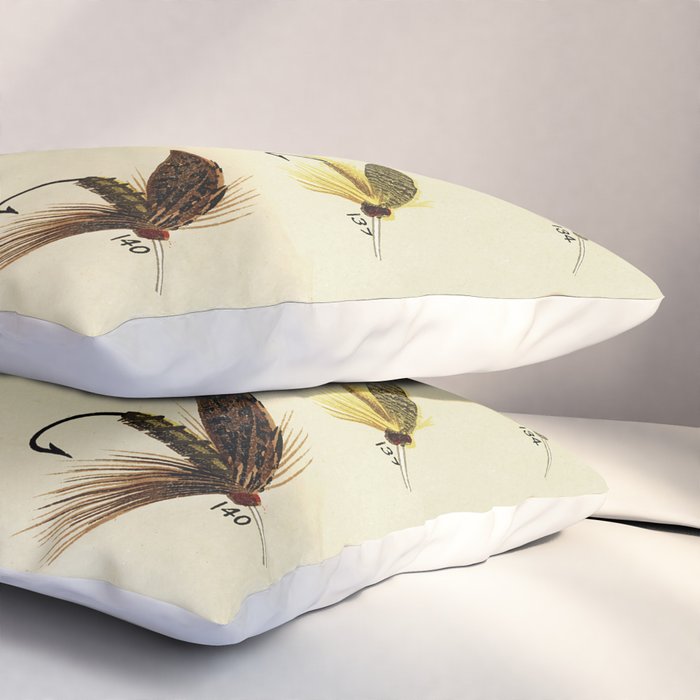 Vintage Fly Fishing Print - Trout Flies Pillow Sham Gallery Image 3