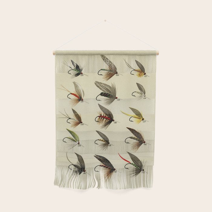 Vintage Fly Fishing Print - Trout Flies Wall Hanging Gallery Image 1