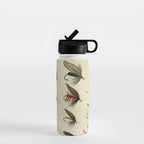 Vintage Fly Fishing Print - Trout Flies Water Bottle Gallery Image 1