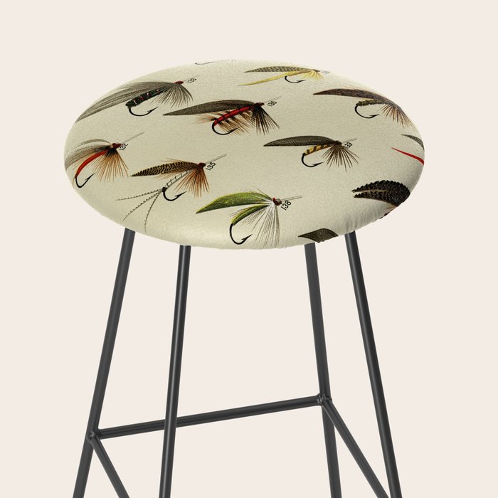 Vintage Fly Fishing Print - Trout Flies Stool Gallery Image 2