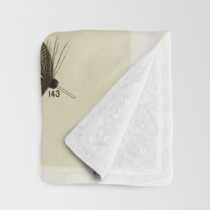 Vintage Fly Fishing Print - Trout Flies Throw Blanket Gallery Image 3