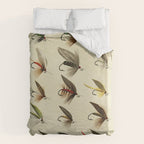 Vintage Fly Fishing Print - Trout Flies Duvet Cover Gallery Image 6