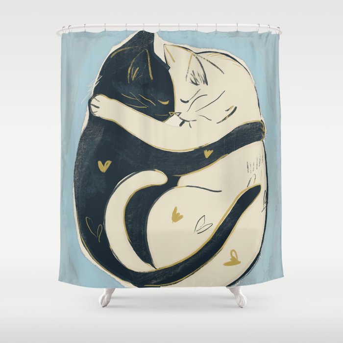 Cats In Love 4 Shower Curtain Gallery Image 1