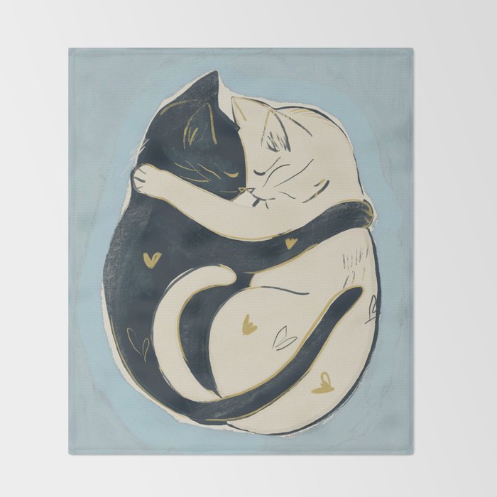 Cats In Love 4 Throw Blanket Gallery Image 2