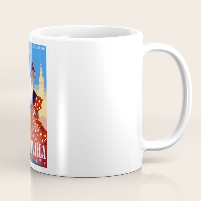1961 SPAIN Feria De Sevilla Poster Coffee Mug Gallery Image 1