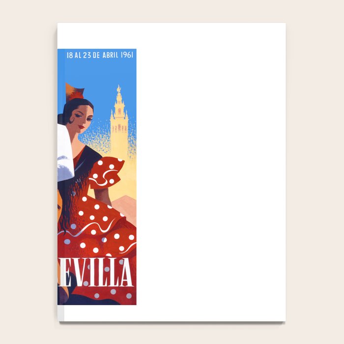 1961 SPAIN Feria De Sevilla Poster Notebook Gallery Image 4