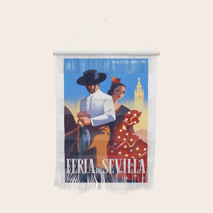 1961 SPAIN Feria De Sevilla Poster Wall Hanging Gallery Image 1