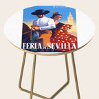 1961 SPAIN Feria De Sevilla Poster Side Table Gallery Image 2