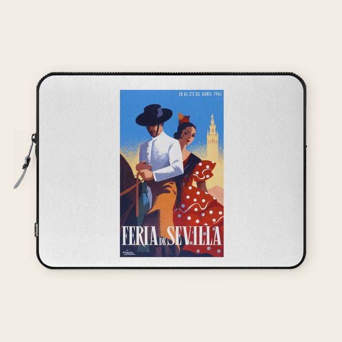 1961 SPAIN Feria De Sevilla Poster Laptop Sleeve Gallery Image 1
