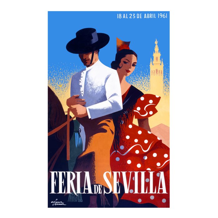 1961 SPAIN Feria De Sevilla Poster Coffee Mug Gallery Image 2