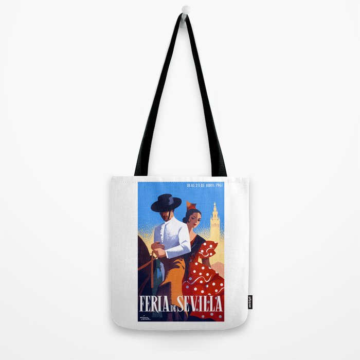 1961 SPAIN Feria De Sevilla Poster Tote Bag Gallery Image 2