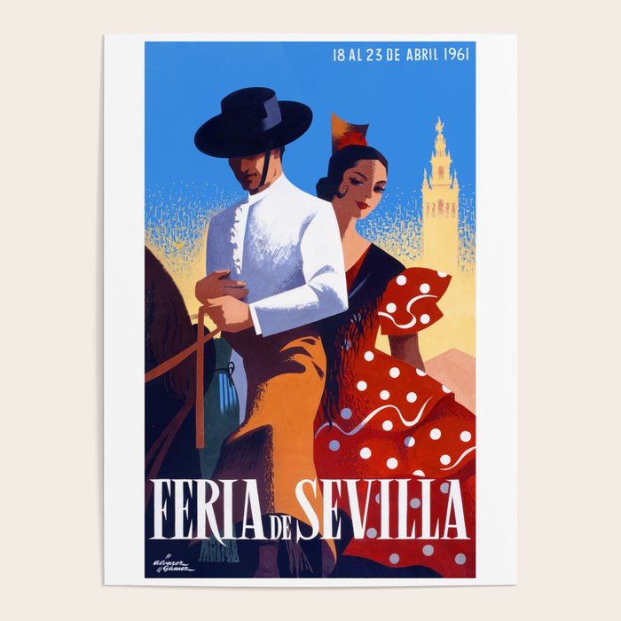 1961 SPAIN Feria De Sevilla Poster Poster Gallery Image 4