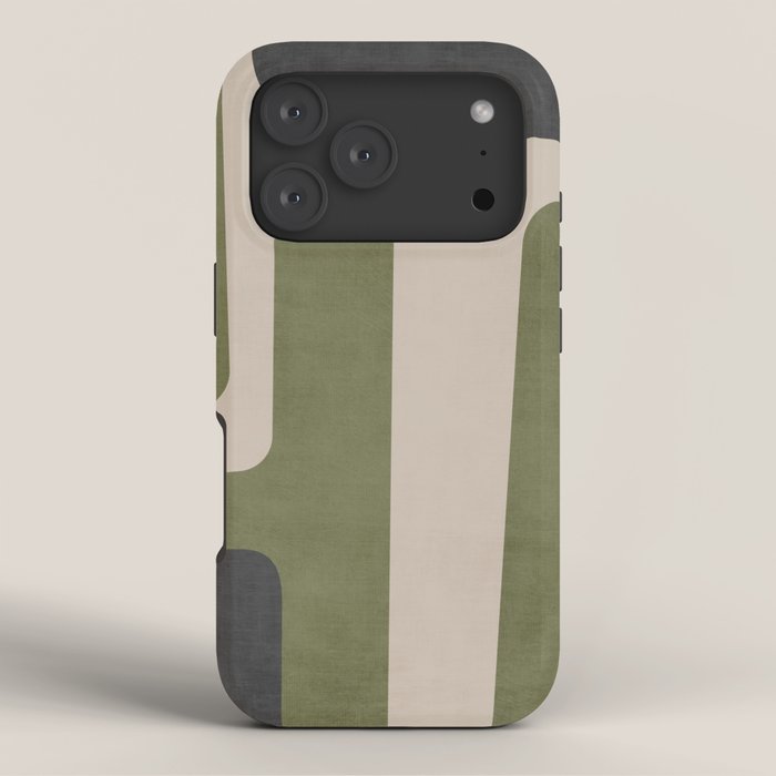 Olive Green Black Abstract Modern Artwork iPhone Case Gallery Image 3