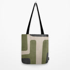 Olive Green Black Abstract Modern Artwork Tote Bag Gallery Image 2