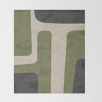 Olive Green Black Abstract Modern Artwork Throw Blanket Gallery Image 2