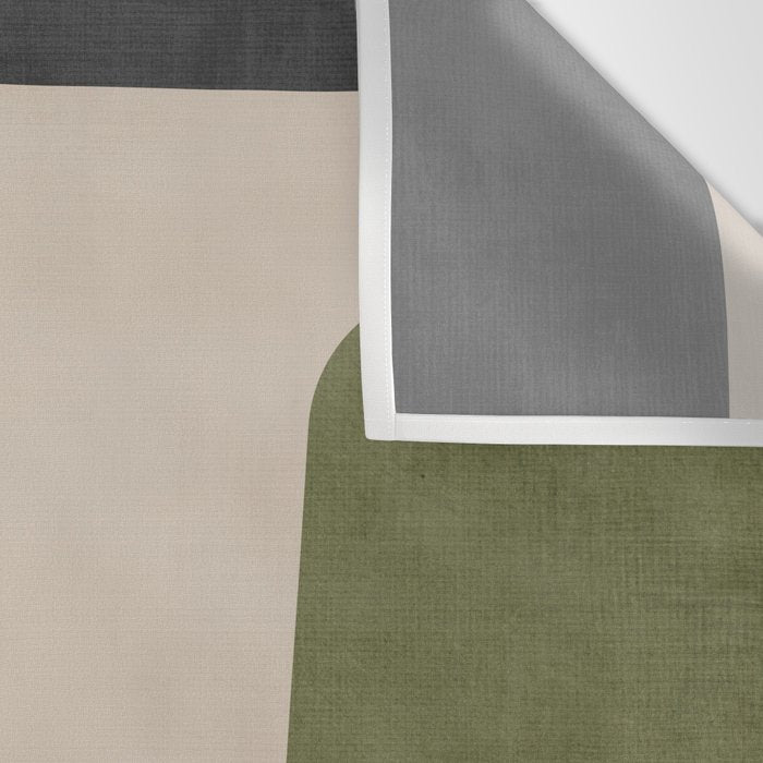 Olive Green Black Abstract Modern Artwork Wall Tapestry Gallery Image 3